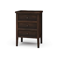 Dark Walnut Finish 3 Drawer End Table