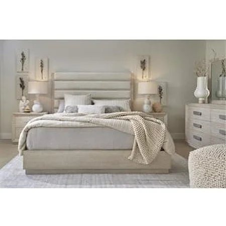 King Upholstered Panel Bed