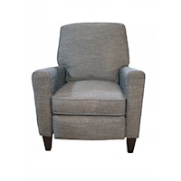 Transitional Recliner with Exposed Wood Legs
