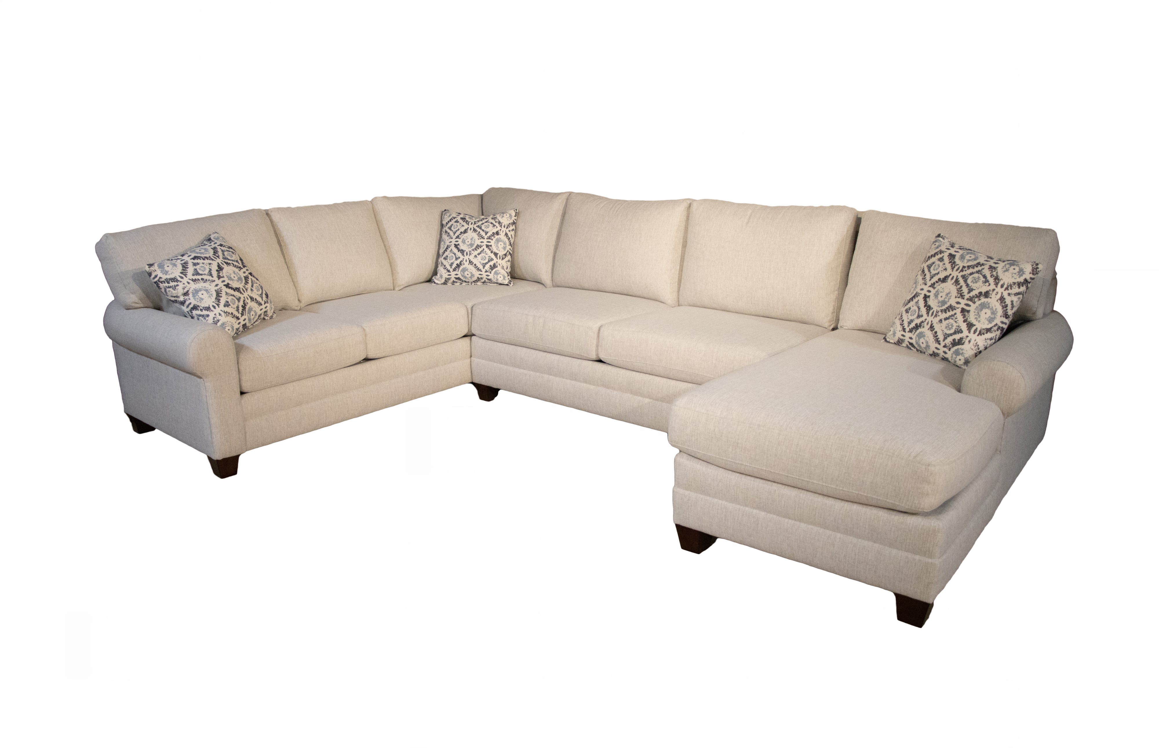 Carolina 3 PC Sectional with Sock Arms