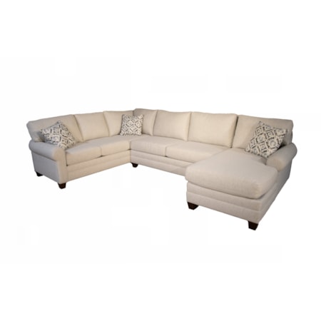 Carolina 3 PC Sectional with Sock Arms