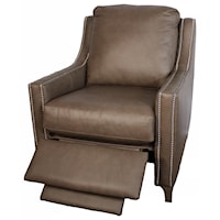 Leather Power Recliner with Nail Head