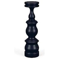 Bobeche Medium Candlestick Finished in Navy Blue