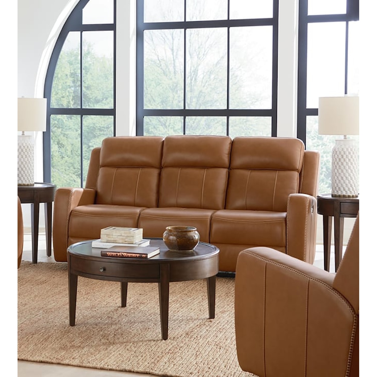 Bassett Club Level-Norwood Power Reclining Sofa with Power Headrest