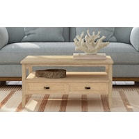 Transitional Cocktail Table with 2 Drawers