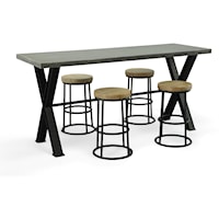 5 Piece Counter Height Set with Backless Stools