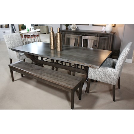 Customizable Live Edge 7 Piece Dining Set