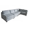 Bassett Colby Modern Style Sectional with Thin Track Arms