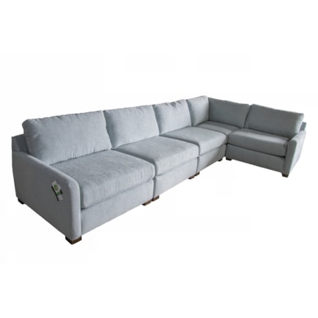 Modern Style Sectional with Thin Track Arms