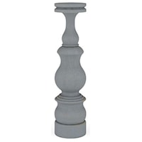 Bobeche Large Candlestick Finished in Grey Charleston