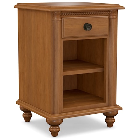 Traditional Open Nightstand with Turned Legs
