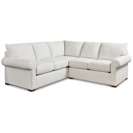 Transitional Roll Arm L-Shaped Sectional