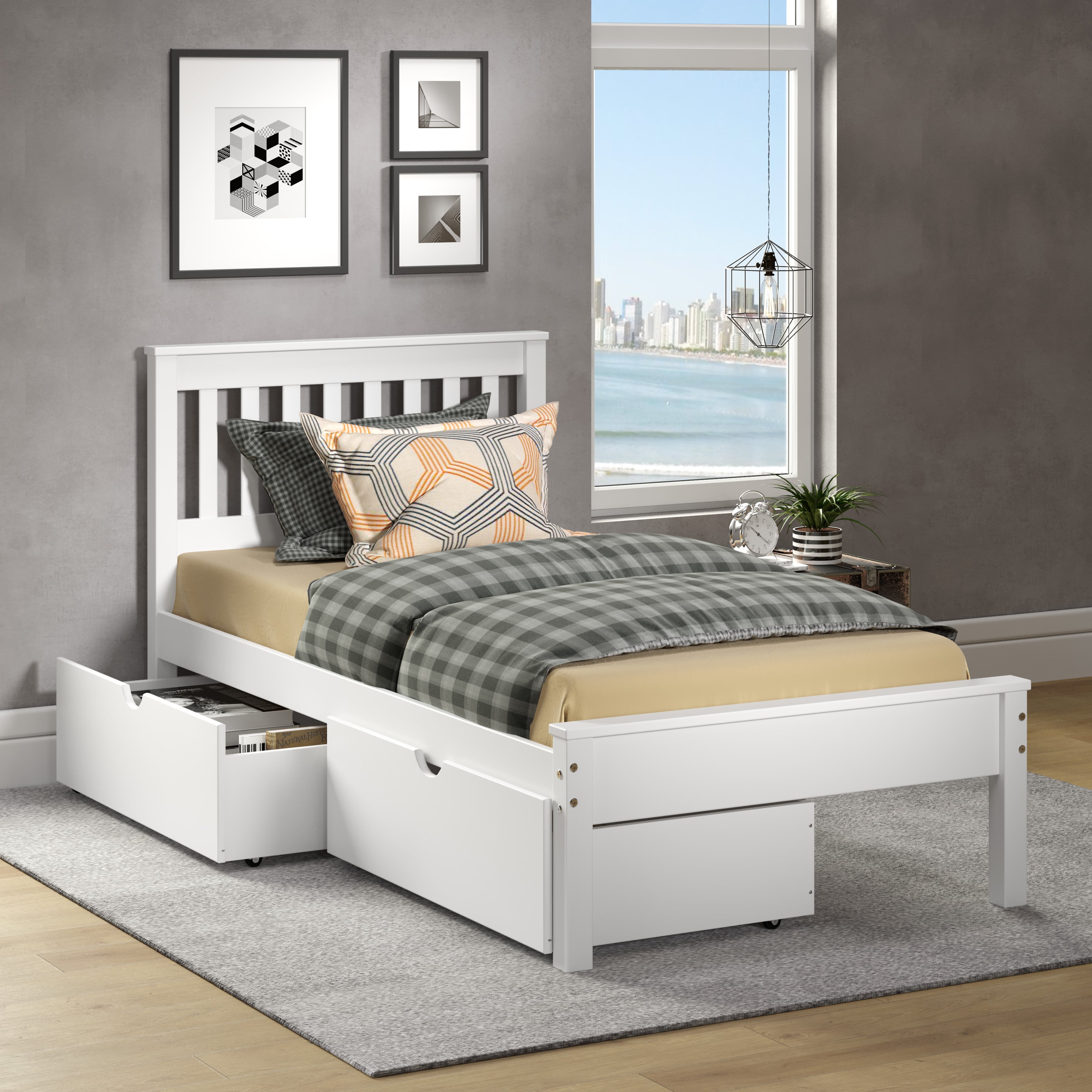 Twin Bed with Under Bed Drawers
