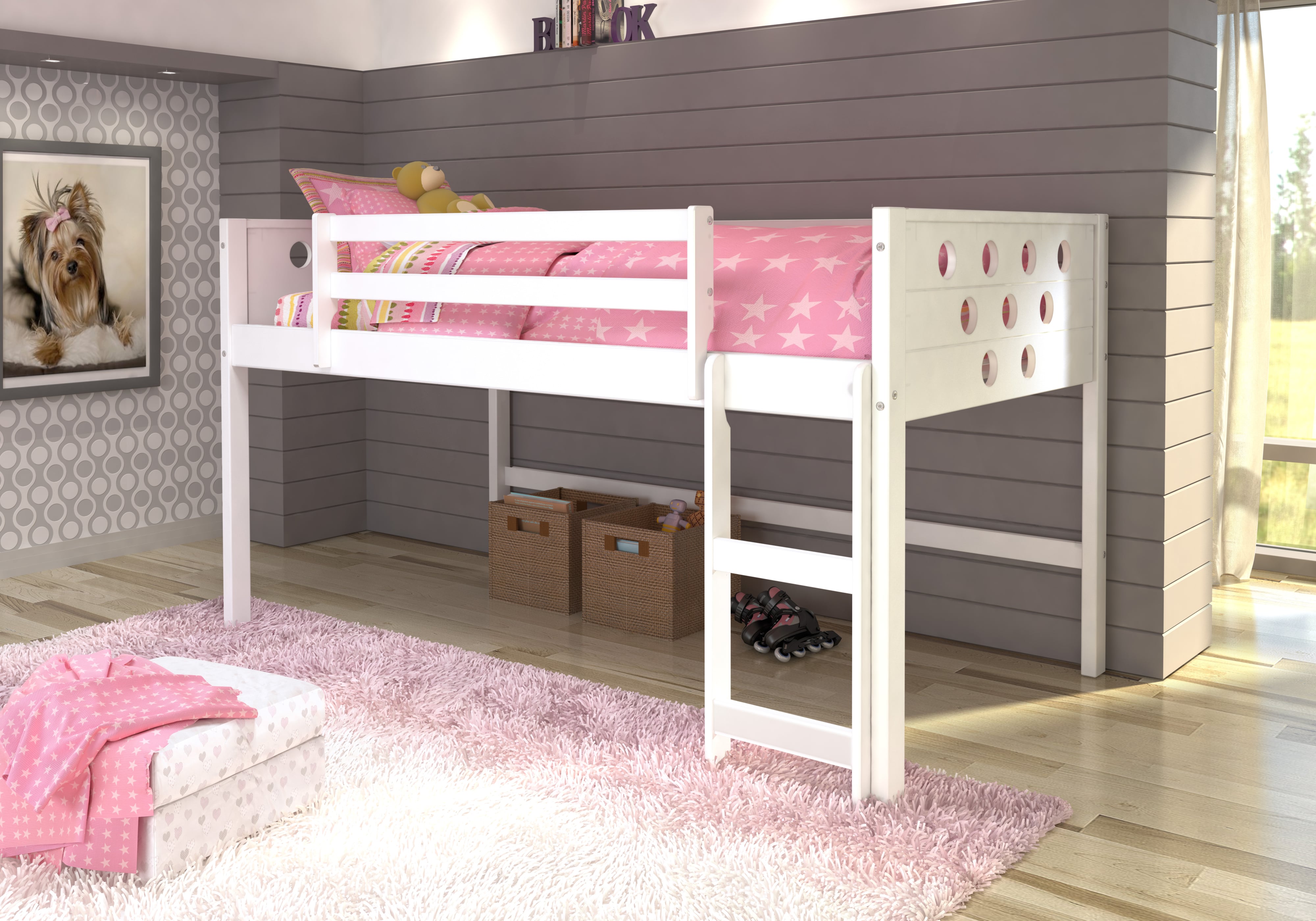 Loft Bedframe with Rails