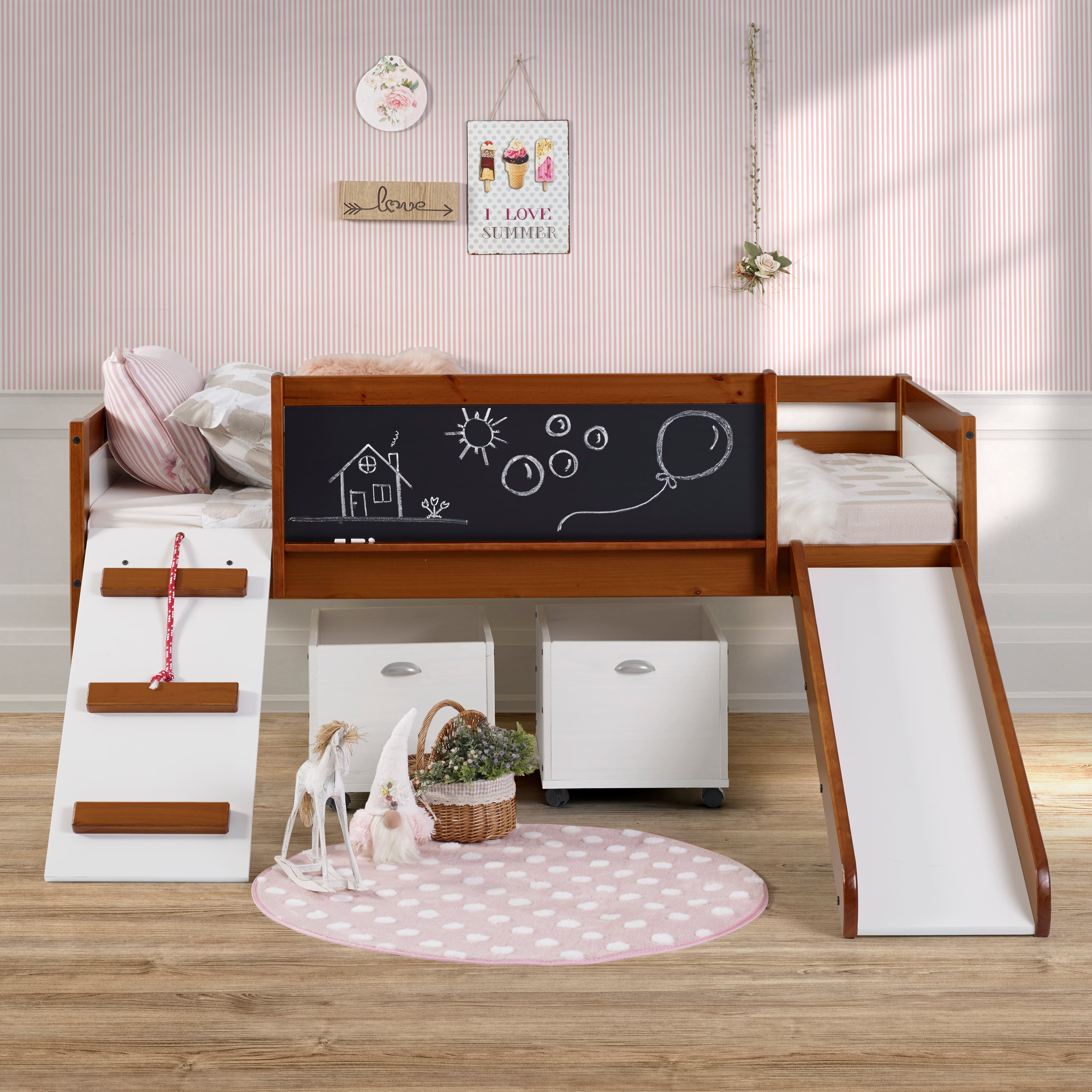 Twin Play Loft w/Toy Boxes