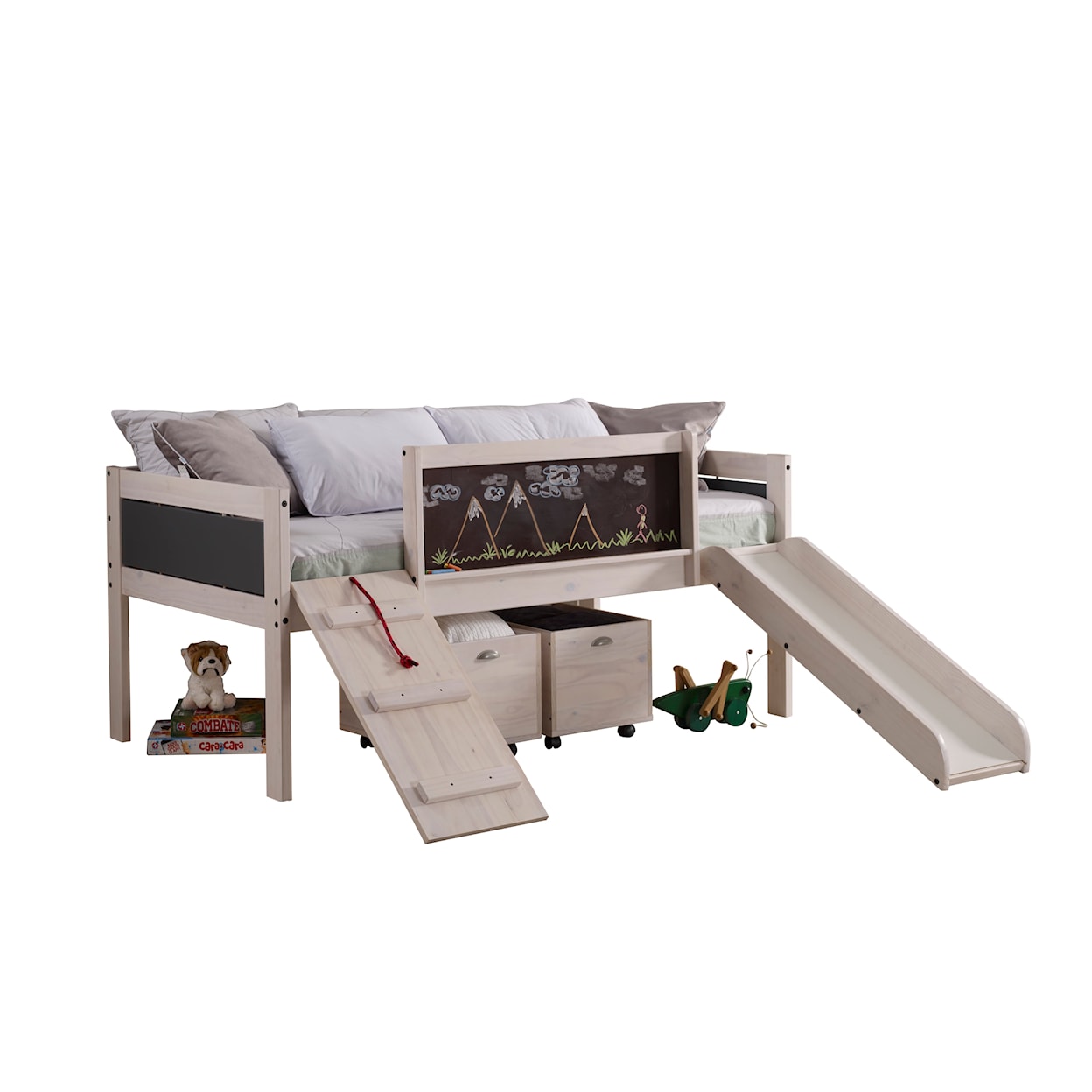 Donco Trading Co Loft Beds Twin Play Loft w/Toy Boxes