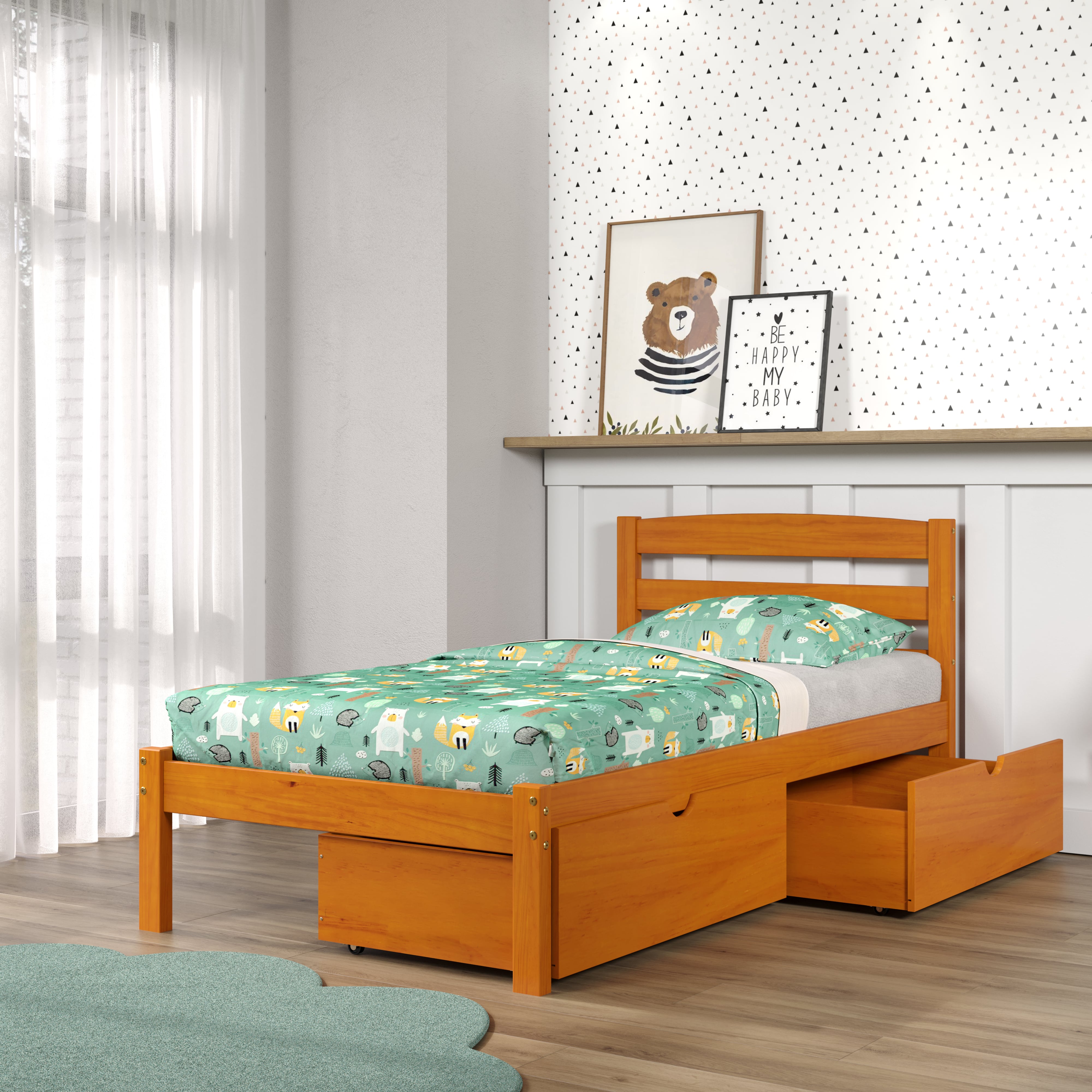 Twin Bed with Under Bed Drawers