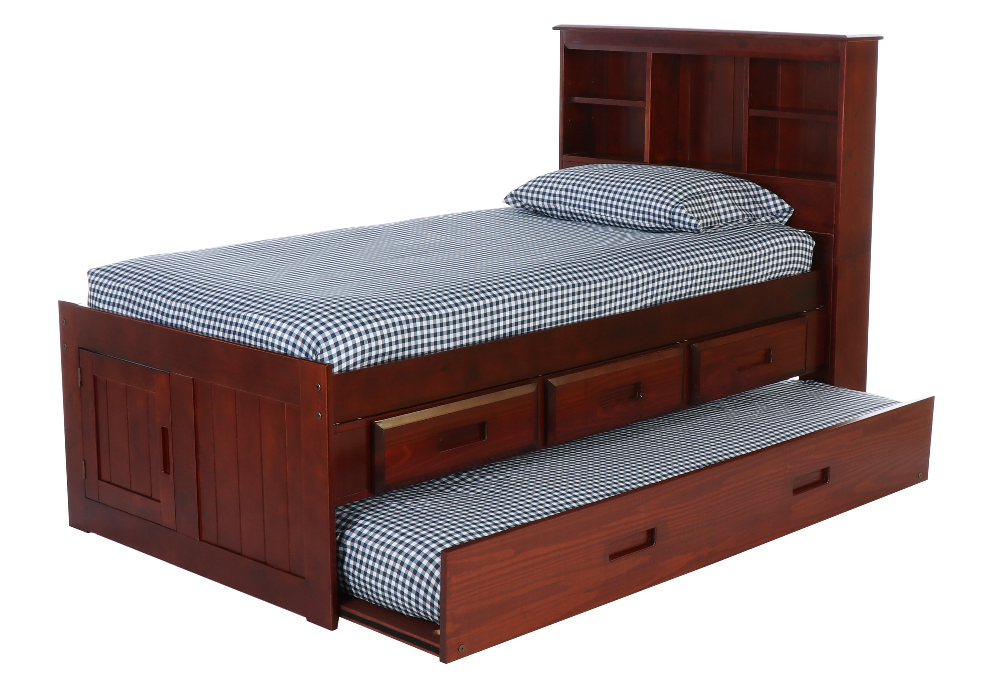 Twin Bed w/ Bookcase and Trundle