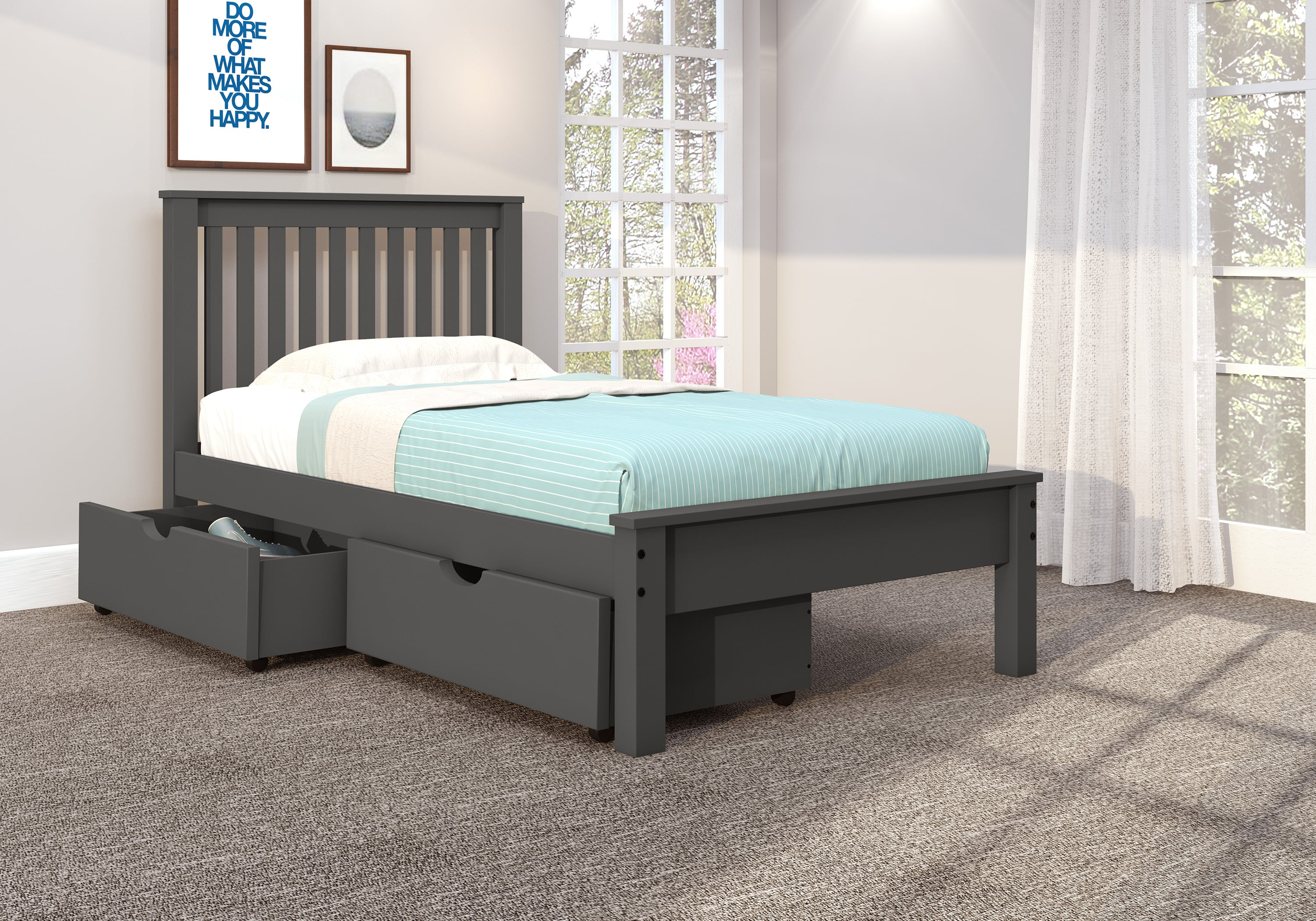 Twin Bed with Under Bed Drawers