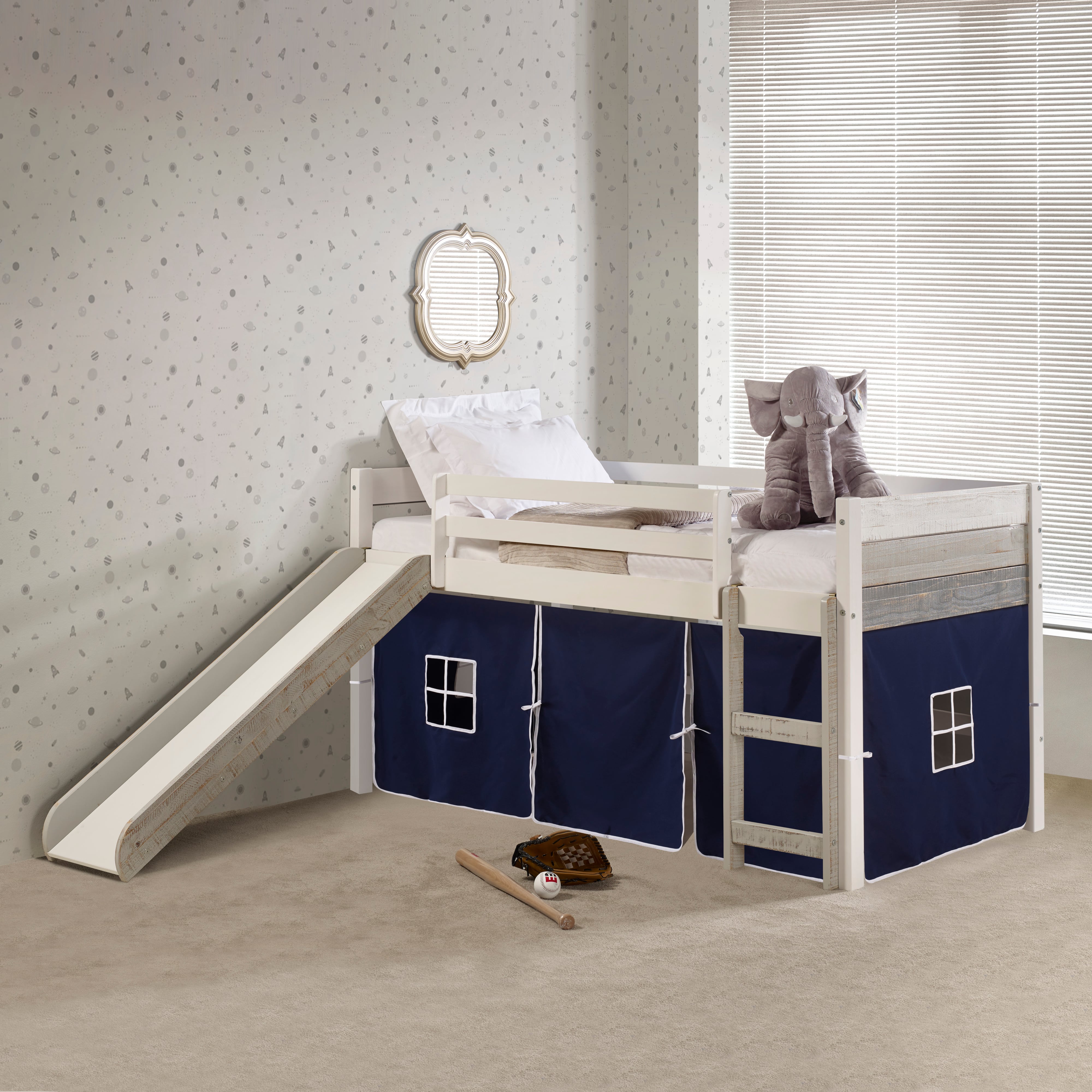 Twin Loft with Slide