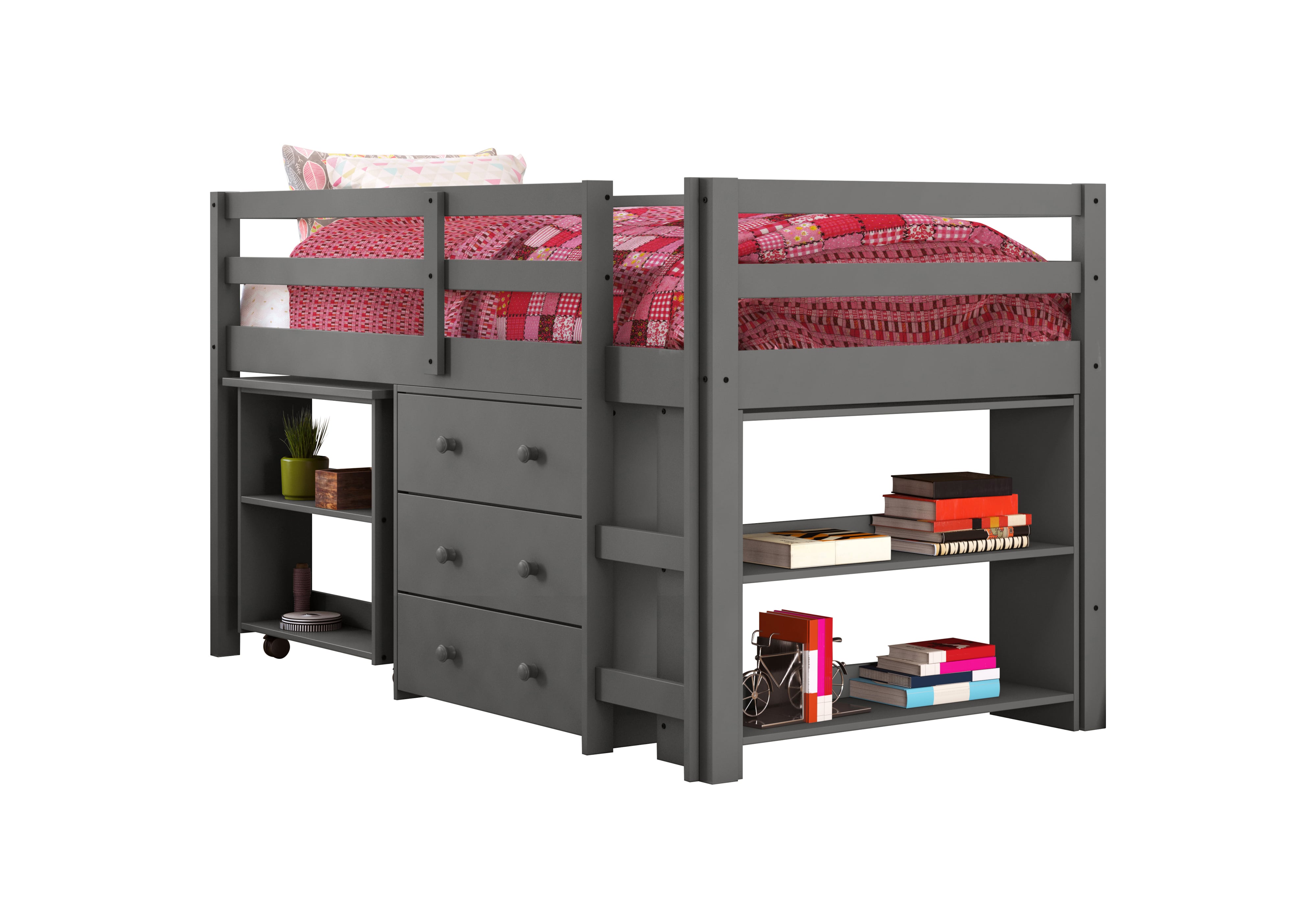 Donco Trading Co 760-TDG Low Loft Bed Dark Grey | Sam's Appliance ...