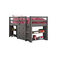 Low Loft Bed Dark Grey