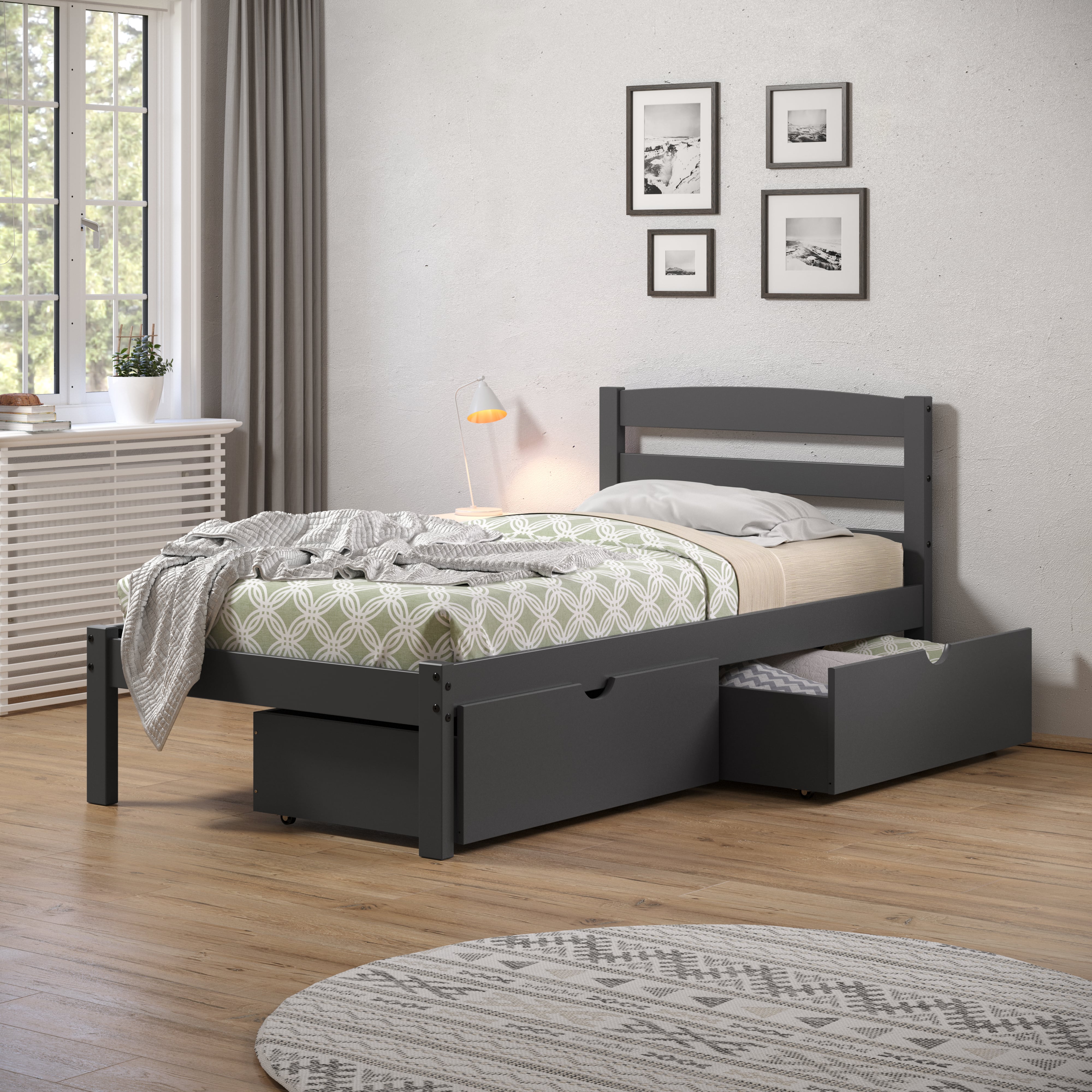 Twin Bed with Under Bed Drawers