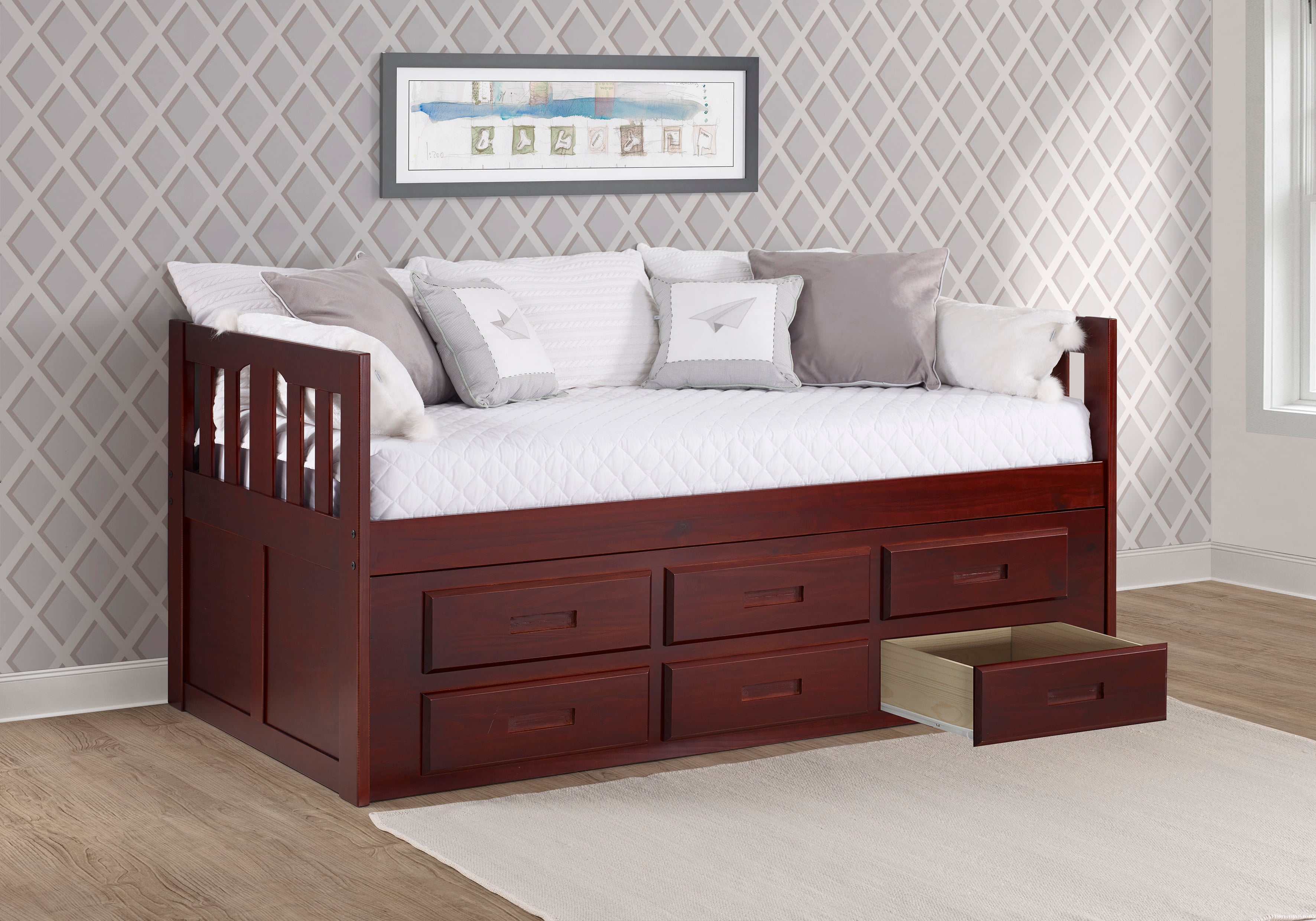 Twin Bed with Under Bed Drawers
