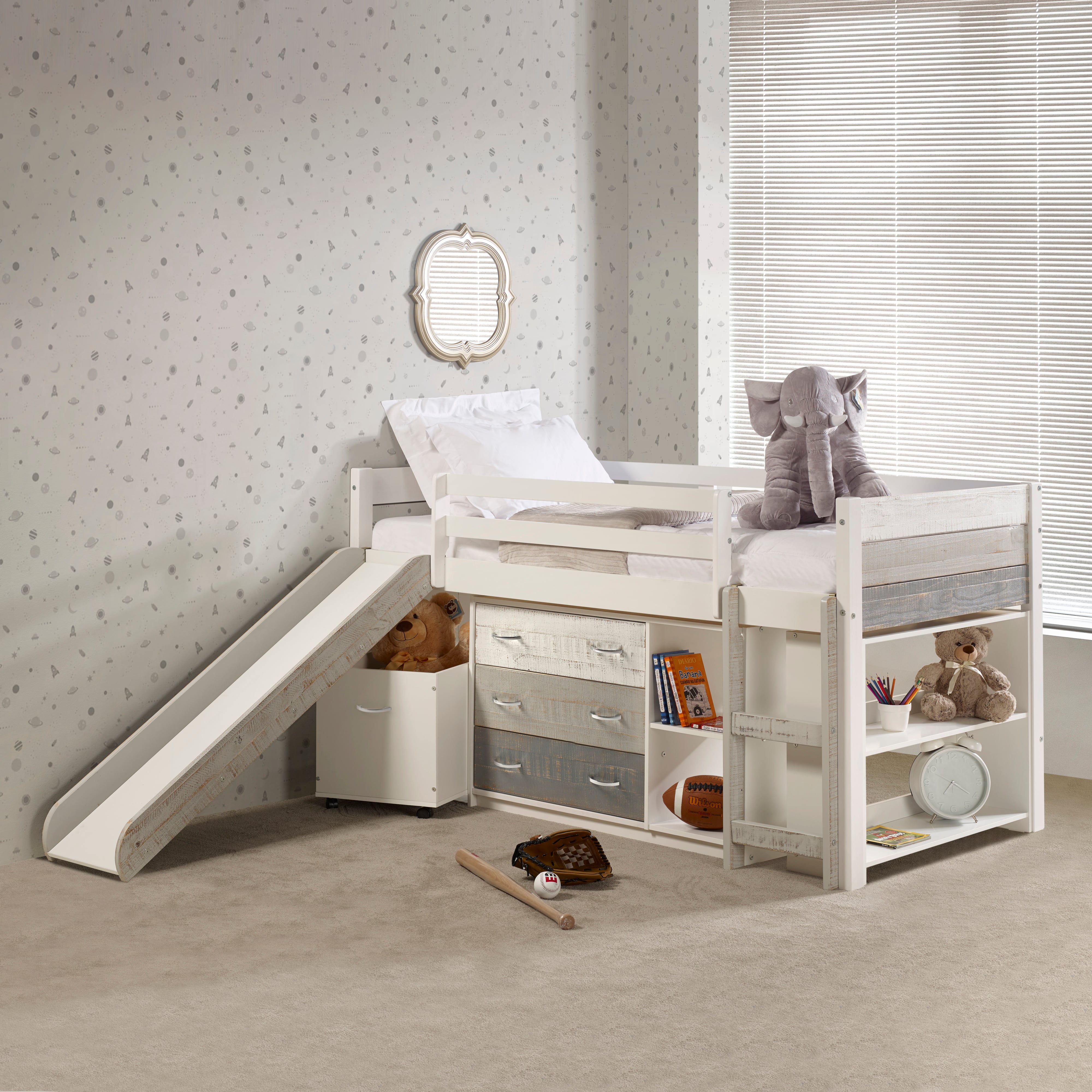Twin Loft Set with Slide