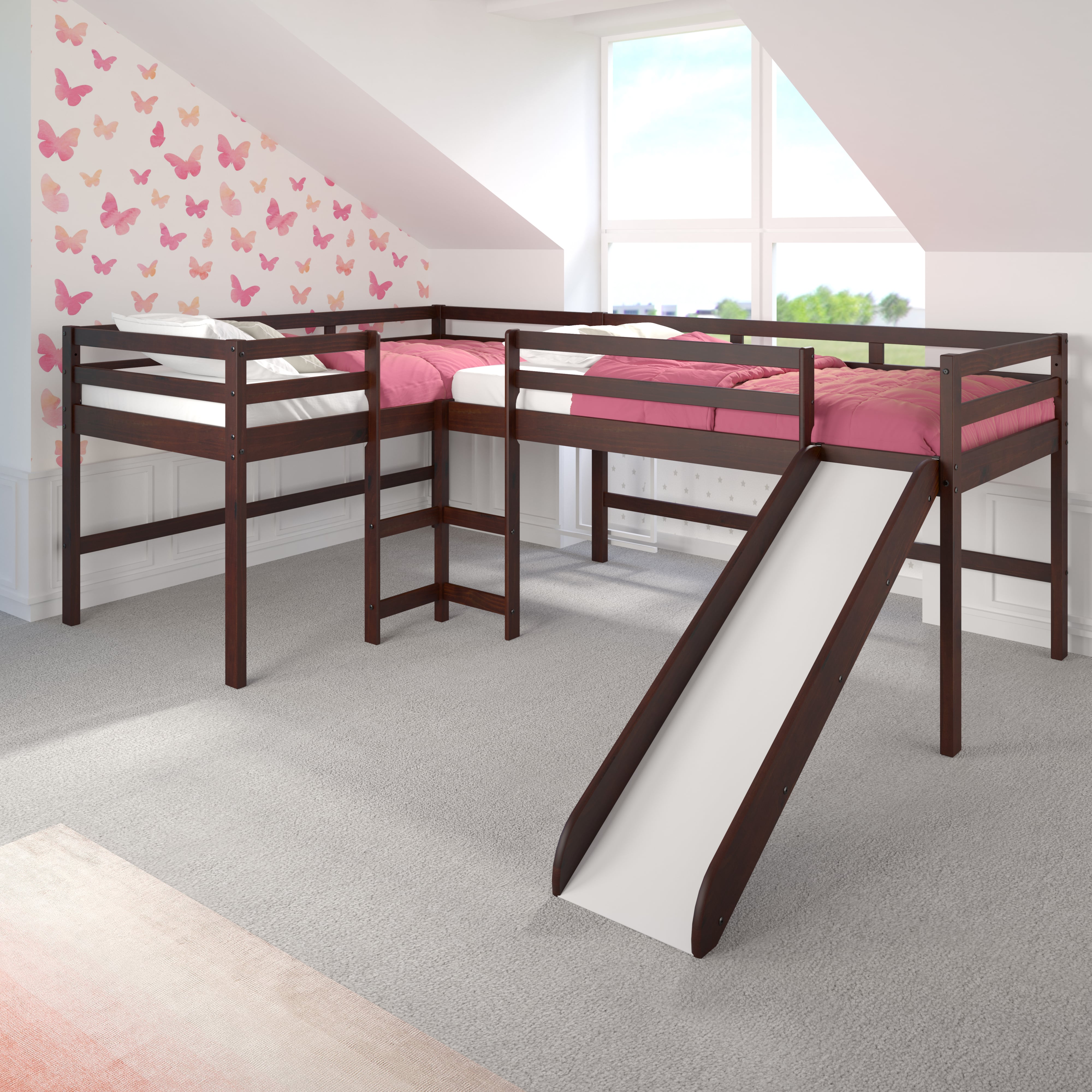 L-Shape Double Twin Bed