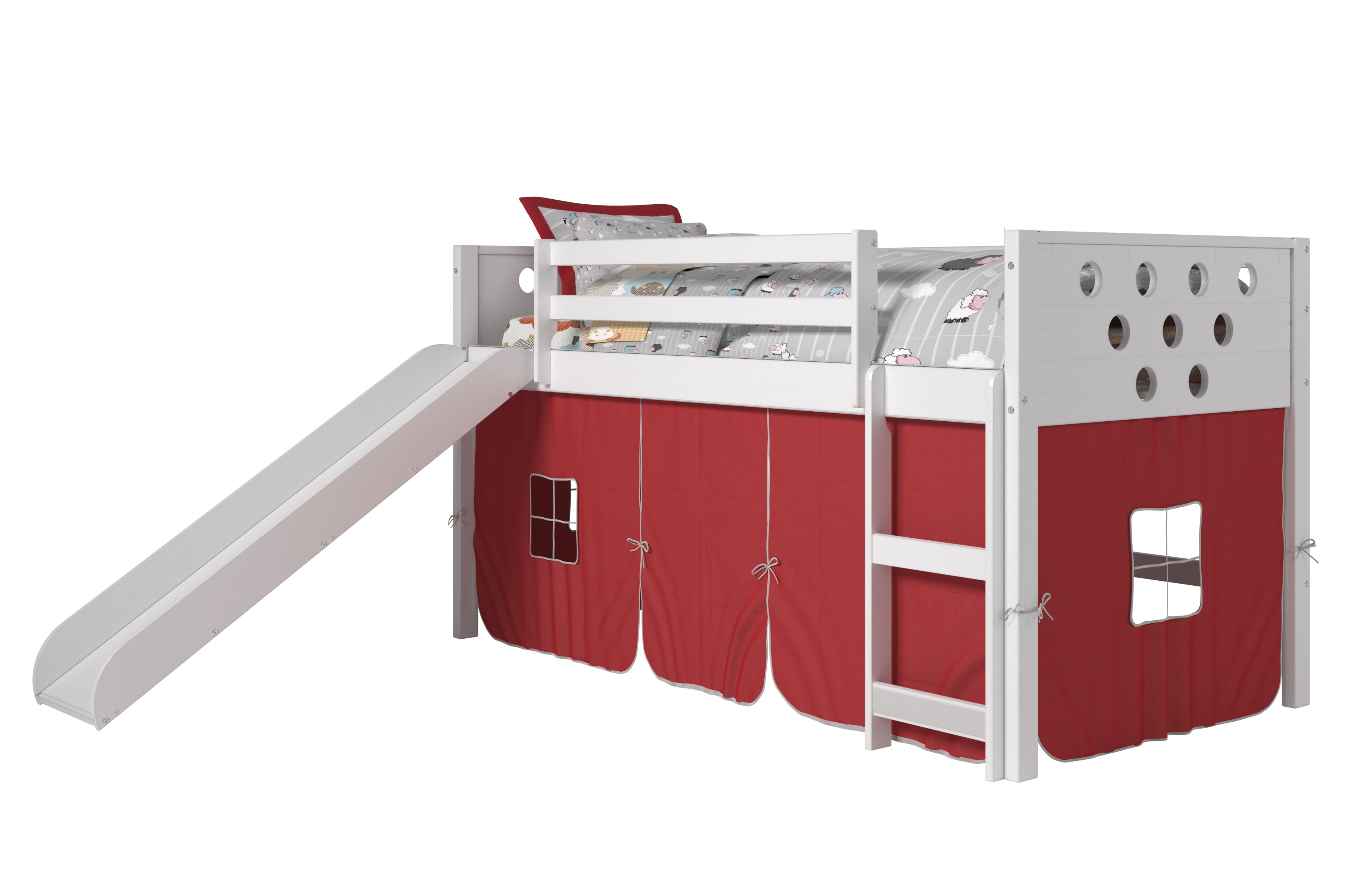 Twin Loft with Slide and Tent