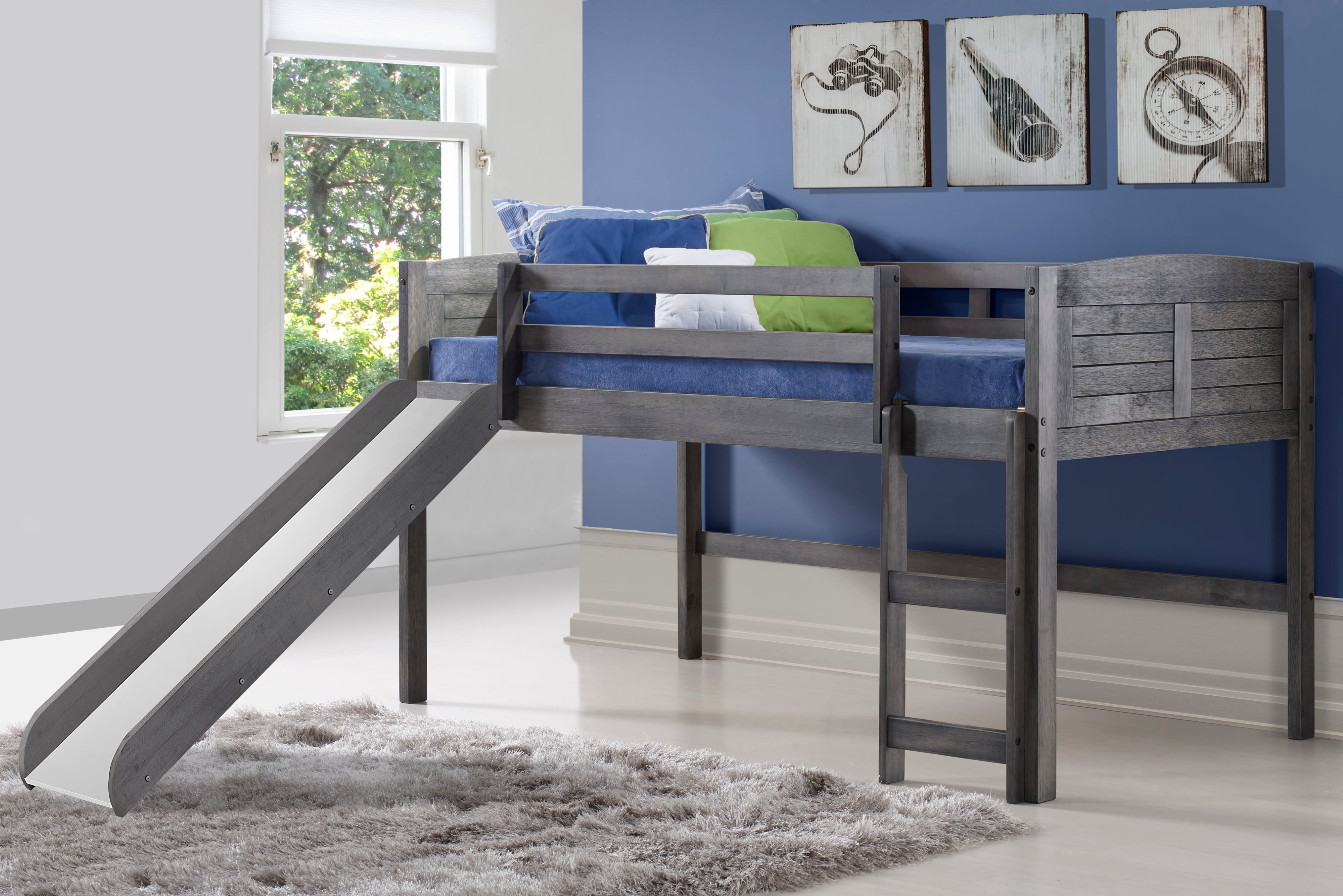 Twin Loft with Slide