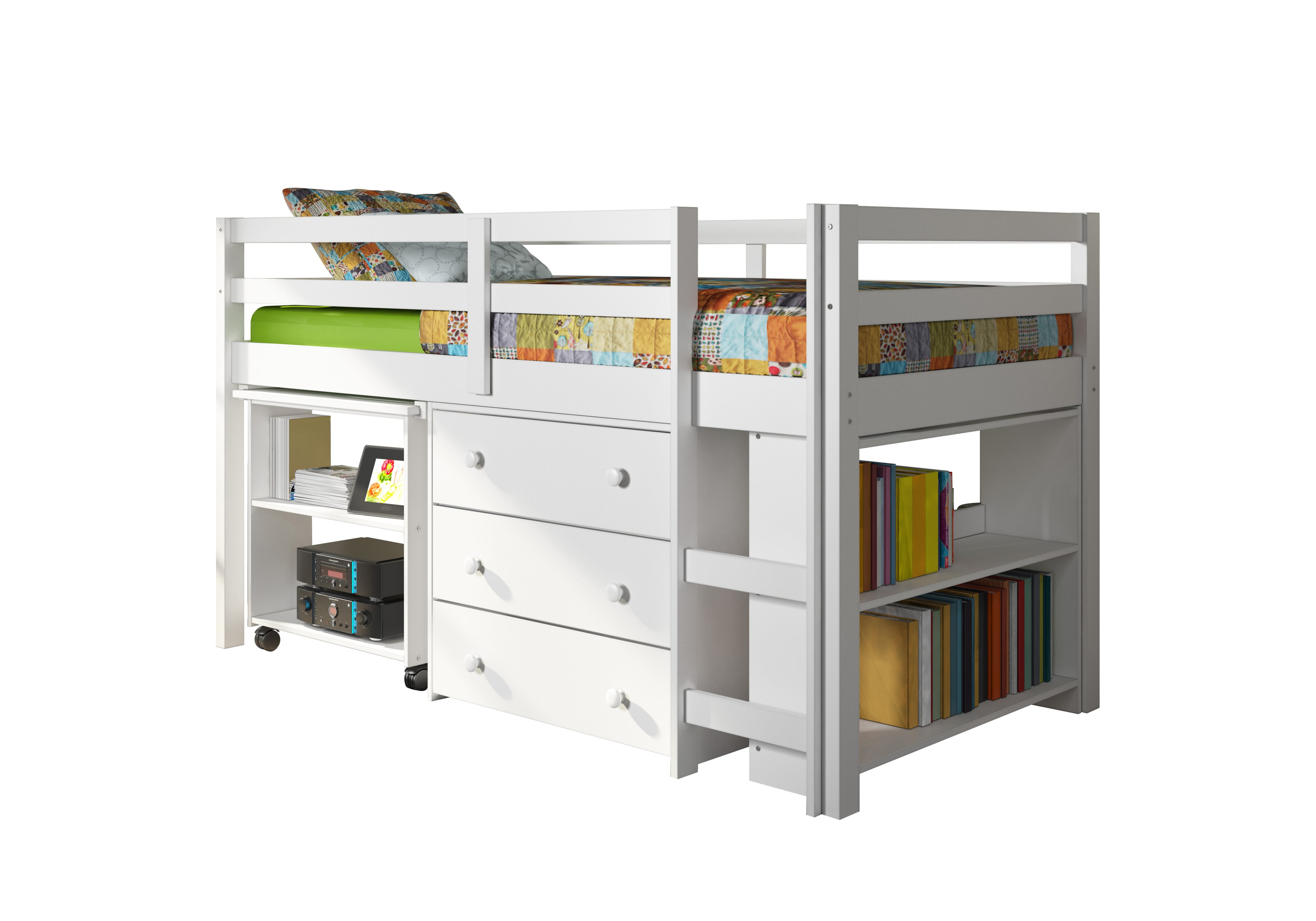 Donco Trading Co 1018 1018-3TFDG Twin over Full Bunk Bed