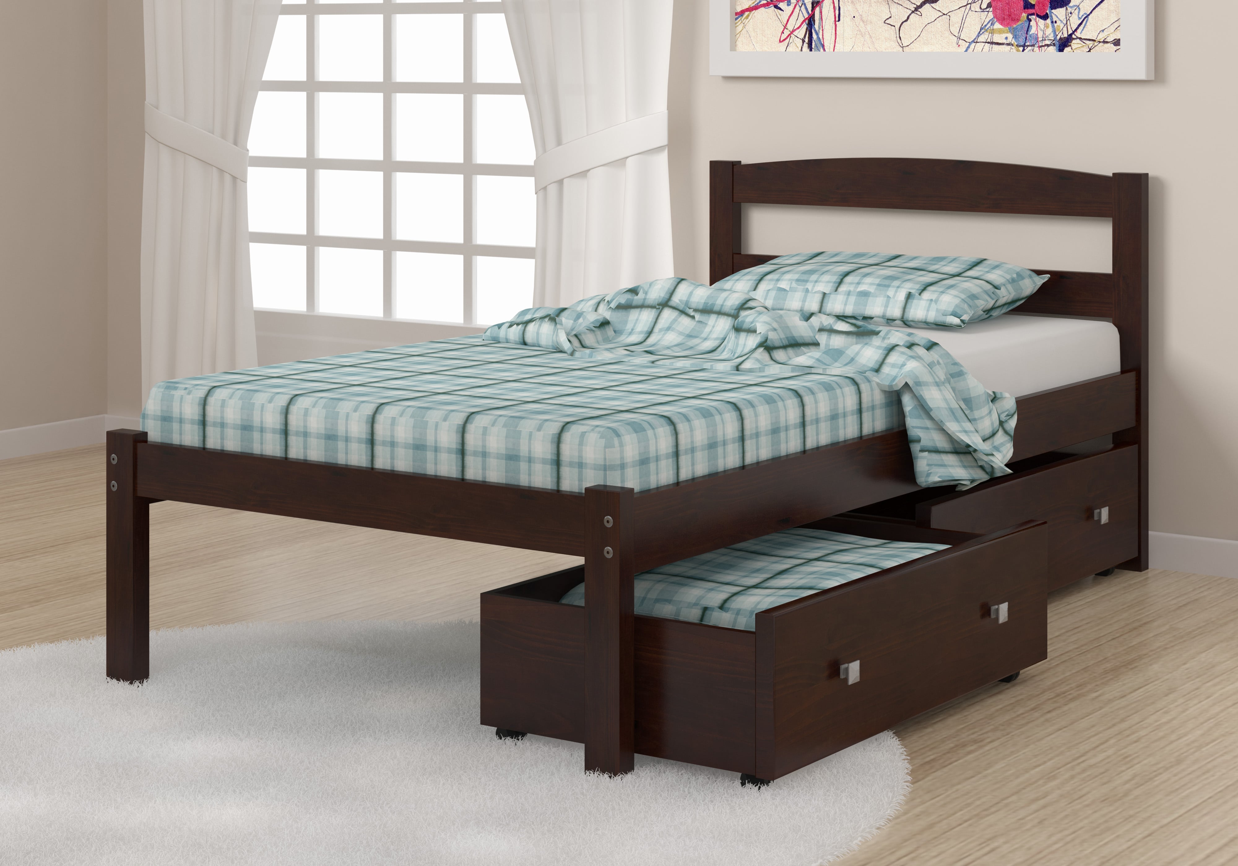 Twin Bed with Under Bed Drawers
