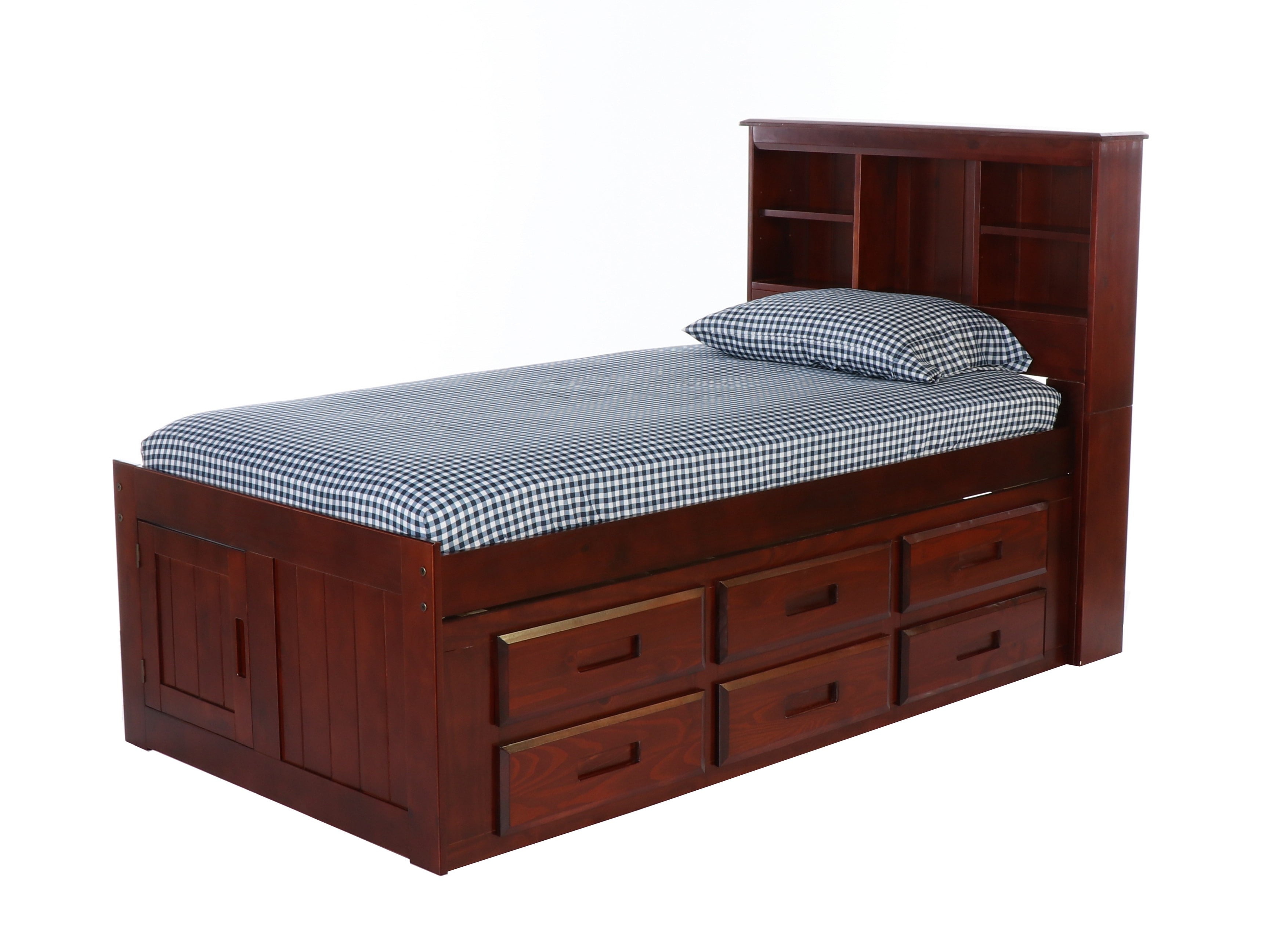 Twin Bed w/ Bookcase and Storage