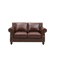Traditional Bayliss Leather Loveseat