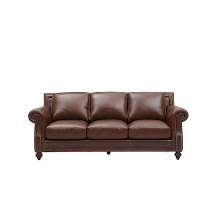 Traditional Bayliss Leather Sofa