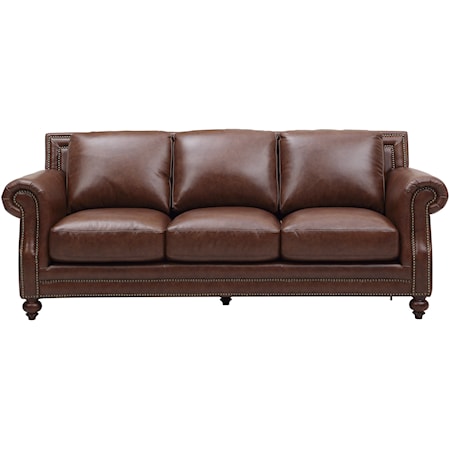 Traditional Bayliss Leather Sofa