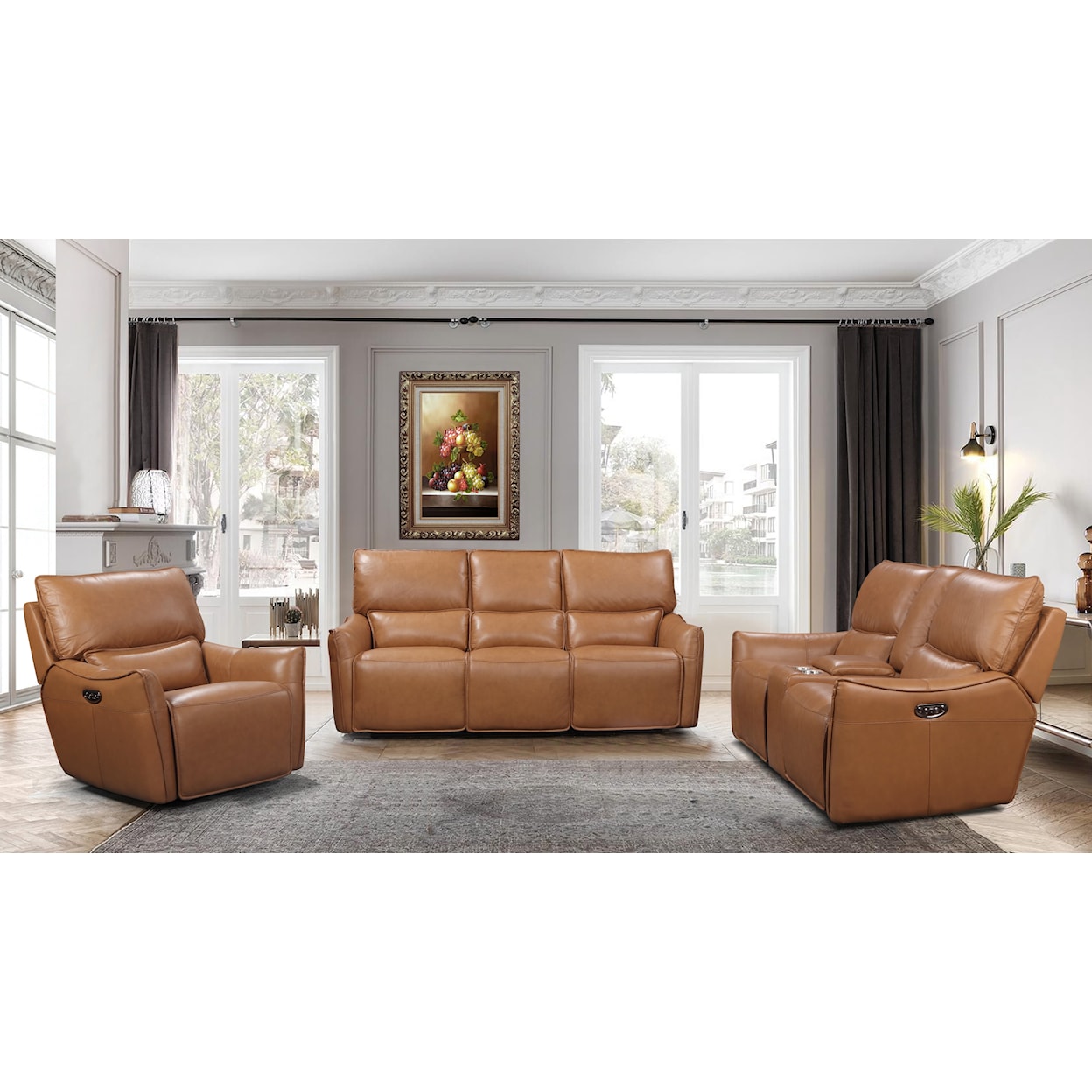 Leather Italia USA Shae Portland Console Loveseat