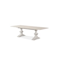 Traditional Double Pedestal Dining Table with 18" Leaf