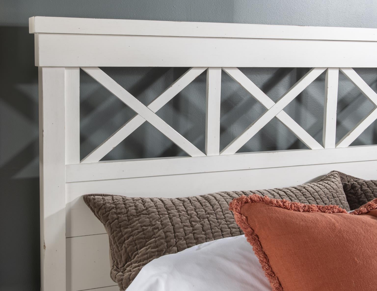 Queen Panel Bed with Storage Footboard