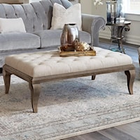 Traditional Ottoman with Tufted Upholstery