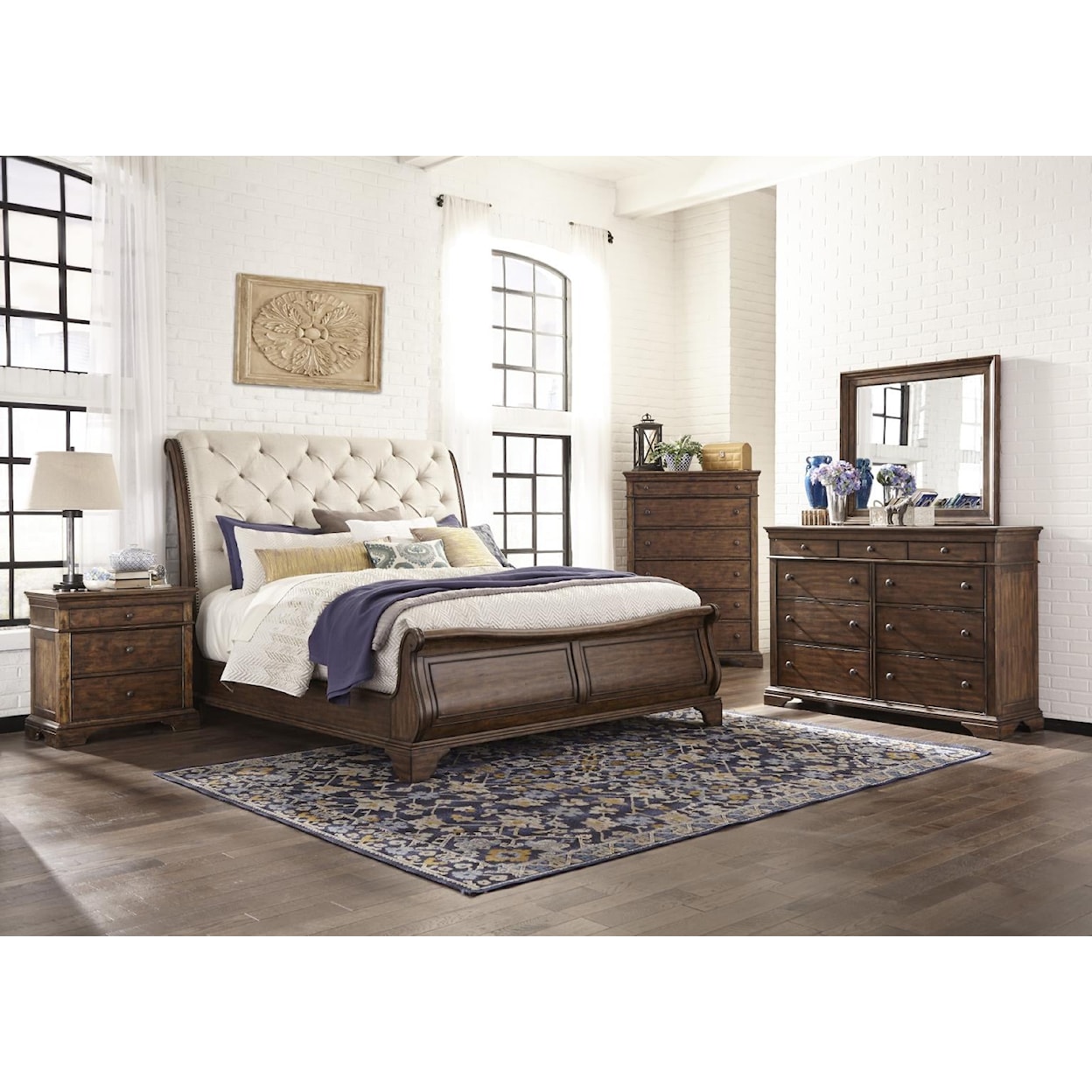 Trisha Yearwood Home Collection by Legacy Classic Trisha Yearwood Home Cal King Upholstered Sleigh Bed