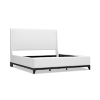 Transitional Queen Upholstered Bed with Tapered Legs