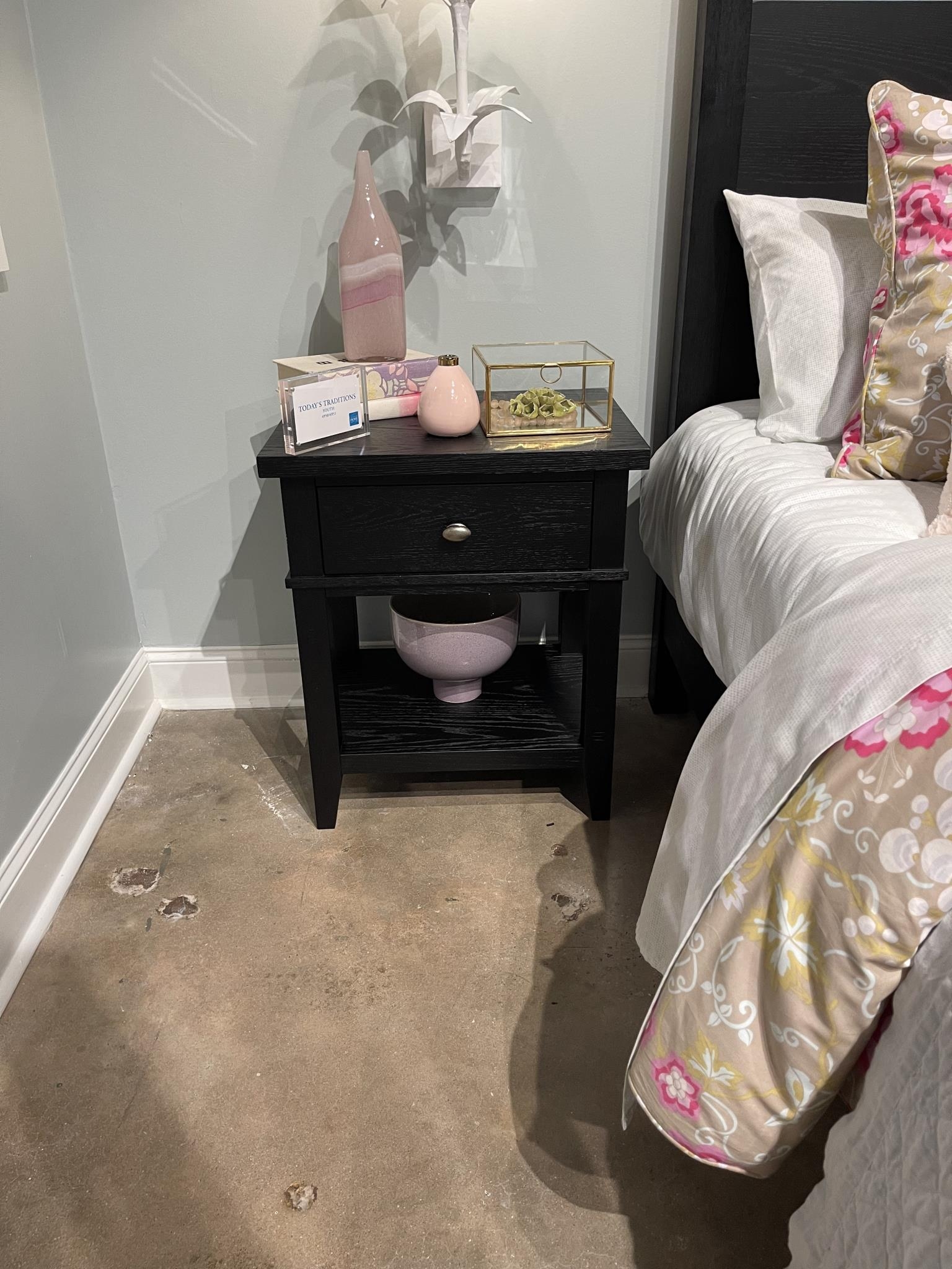 Trisha Yearwood Home Collection by Legacy Classic Today's Traditions Open Nightstand 1 Drawer Blacksmith Finish