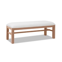 Transitional Bed Bench with White Upholstery