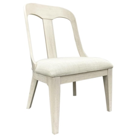Splat-Back Side Chair w/Upholstered Seat