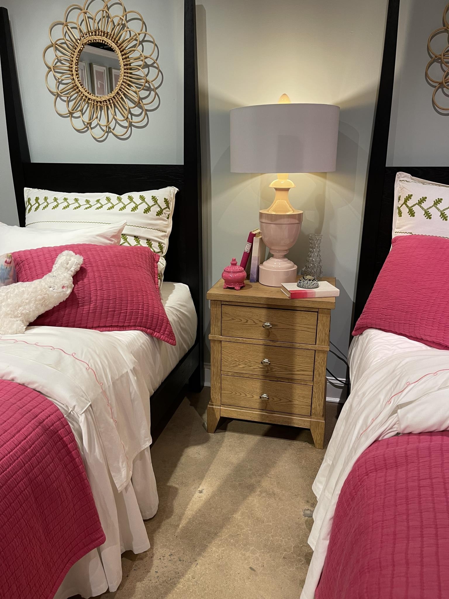 Nightstand Natural Hickory Finish