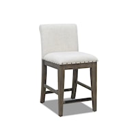 Traditional Upholstered Counter Height Stool