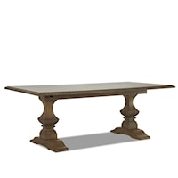 Traditional Double Pedestal Dining Table with 18" Leaf